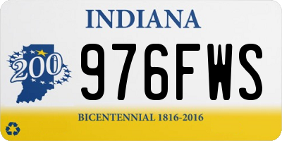 IN license plate 976FWS