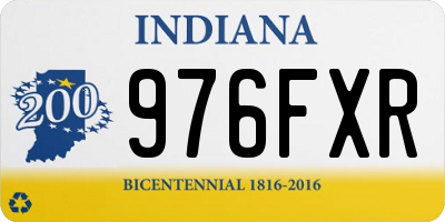 IN license plate 976FXR