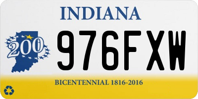IN license plate 976FXW