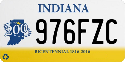 IN license plate 976FZC