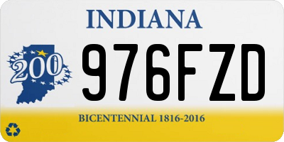 IN license plate 976FZD