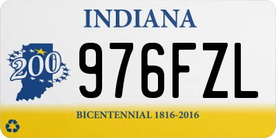 IN license plate 976FZL
