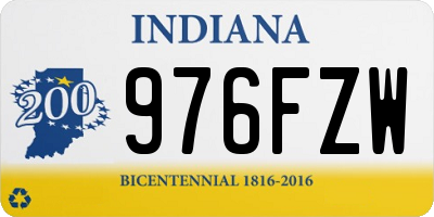 IN license plate 976FZW
