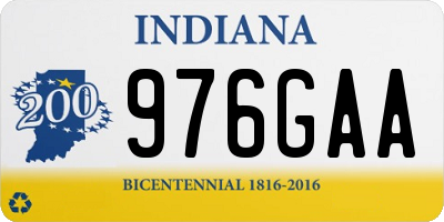 IN license plate 976GAA