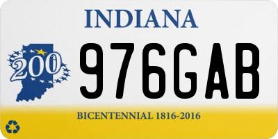 IN license plate 976GAB