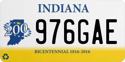 IN license plate 976GAE