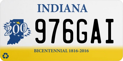 IN license plate 976GAI