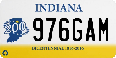 IN license plate 976GAM