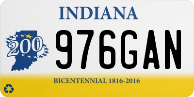 IN license plate 976GAN