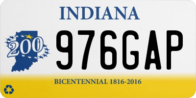 IN license plate 976GAP