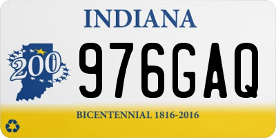 IN license plate 976GAQ