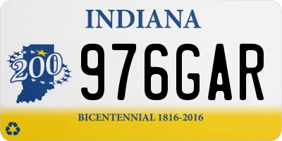 IN license plate 976GAR