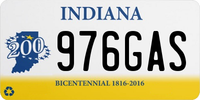 IN license plate 976GAS