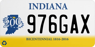 IN license plate 976GAX