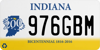 IN license plate 976GBM