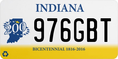 IN license plate 976GBT
