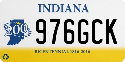 IN license plate 976GCK