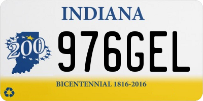 IN license plate 976GEL