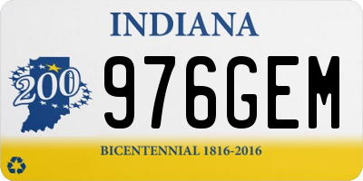 IN license plate 976GEM