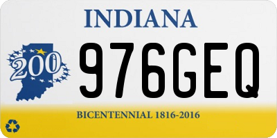 IN license plate 976GEQ