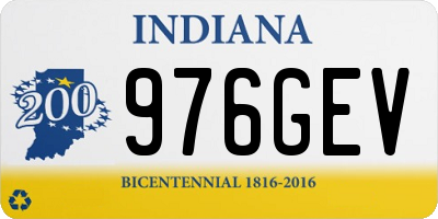IN license plate 976GEV