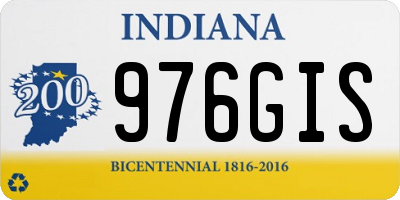 IN license plate 976GIS