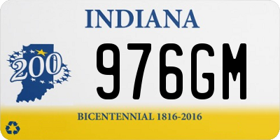 IN license plate 976GM
