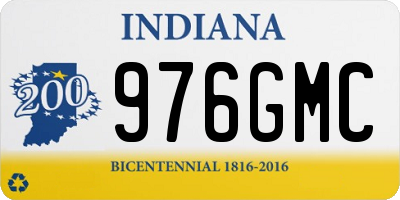 IN license plate 976GMC