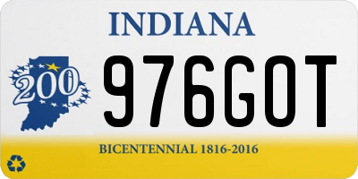 IN license plate 976GOT