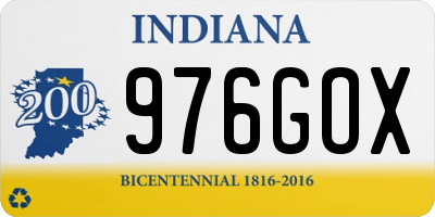 IN license plate 976GOX