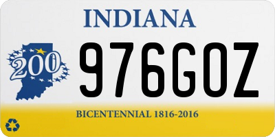 IN license plate 976GOZ