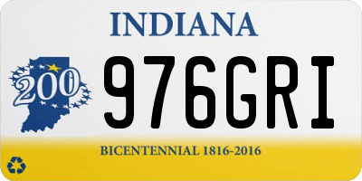 IN license plate 976GRI