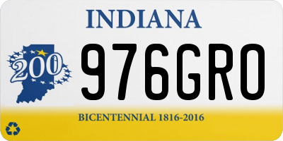 IN license plate 976GRO