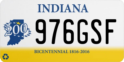 IN license plate 976GSF