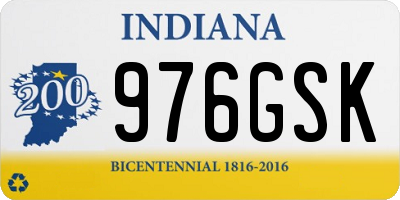IN license plate 976GSK