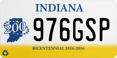 IN license plate 976GSP
