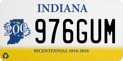 IN license plate 976GUM