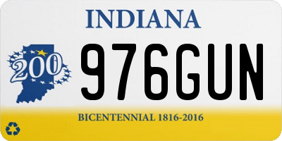 IN license plate 976GUN