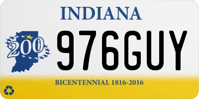 IN license plate 976GUY