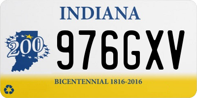 IN license plate 976GXV