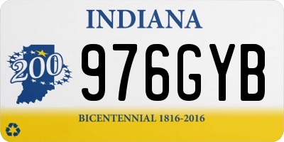 IN license plate 976GYB