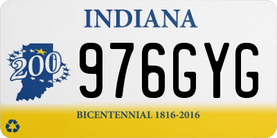 IN license plate 976GYG