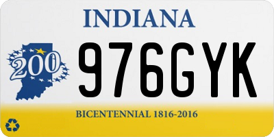 IN license plate 976GYK