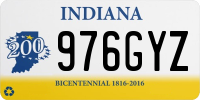 IN license plate 976GYZ