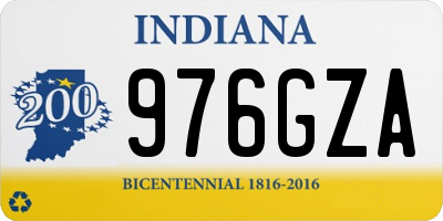 IN license plate 976GZA
