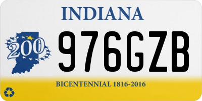 IN license plate 976GZB