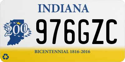 IN license plate 976GZC