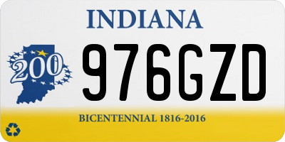 IN license plate 976GZD
