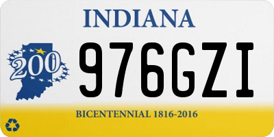 IN license plate 976GZI