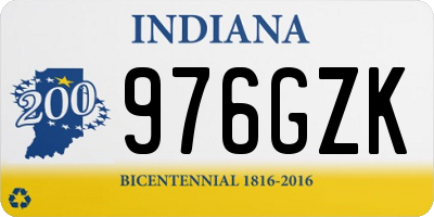 IN license plate 976GZK
